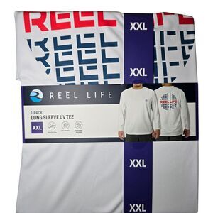 Reel Life Mens XXL Long Sleeve UV Tee White NWT